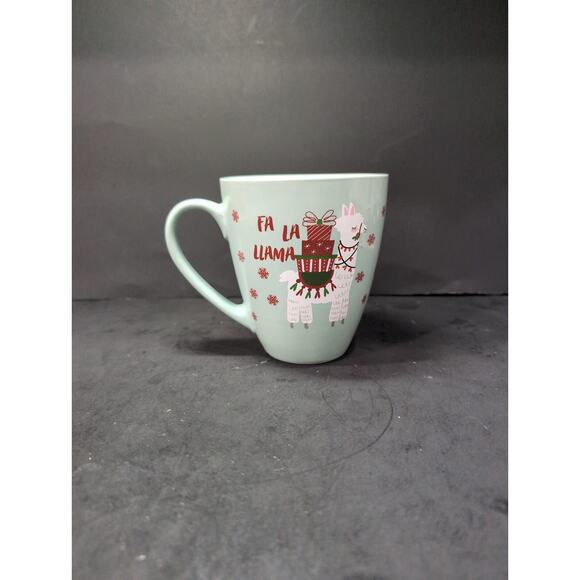 Sheffield Home "Fa La Llama" Mug, 16 oz Ceramic Holiday Coffee Cup Festive Llama - Picture 1 of 9
